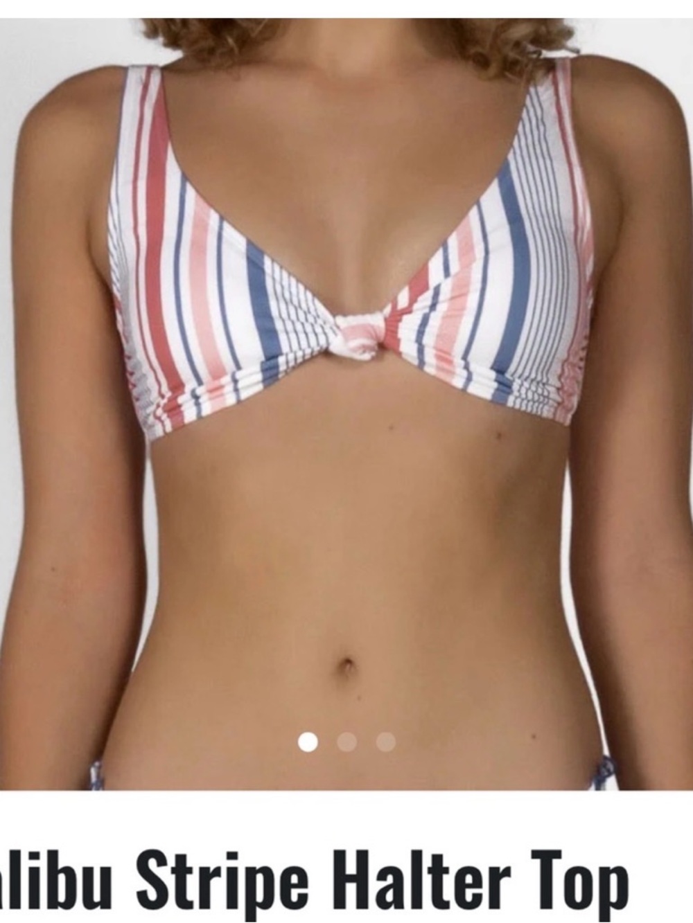 Salt Life Malibu Striped Knot Front Bikini Top Bralette New with Tags XL